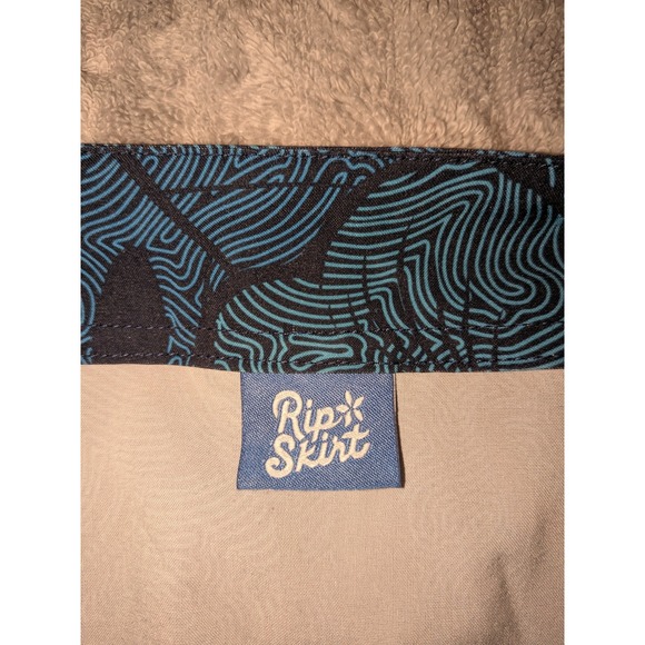 RipSkirt Hawaiian Hibiscus Floral‎ Print Sarong Skirt Cover Up Blue L/G - Picture 4 of 9